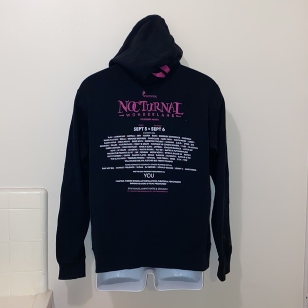 Unisex Nocturnal Wonderland Music Festival 2014 Black Pullover Hooded Sweatshirt - Picture 9 of 12